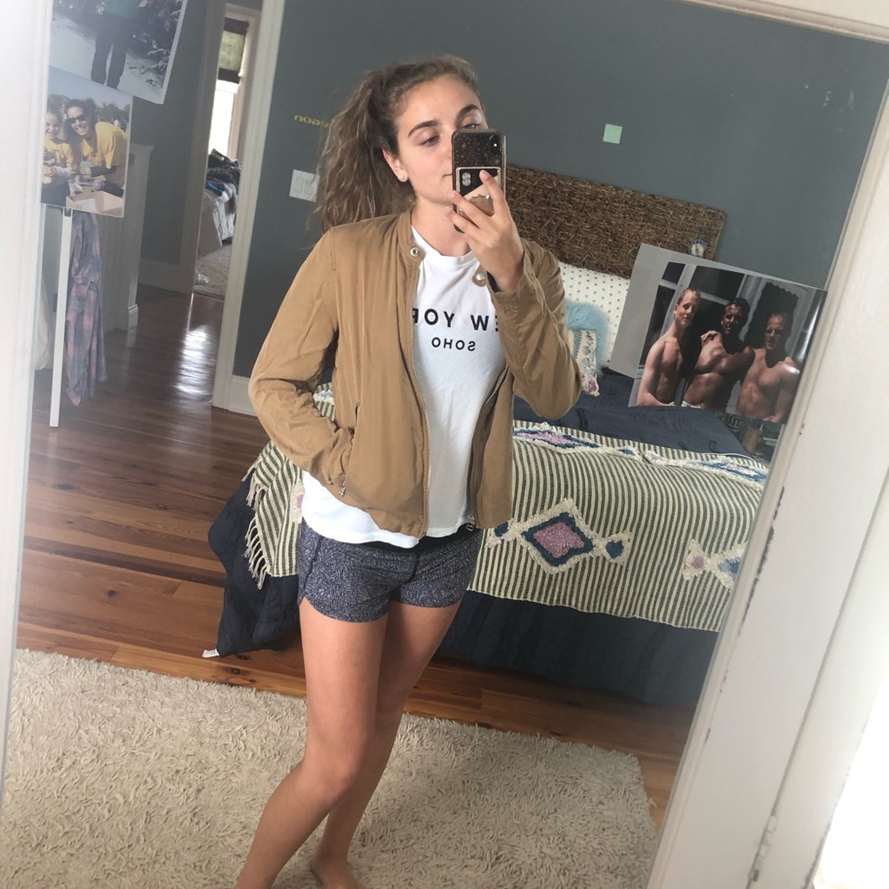 gap medium suede brown jacket
